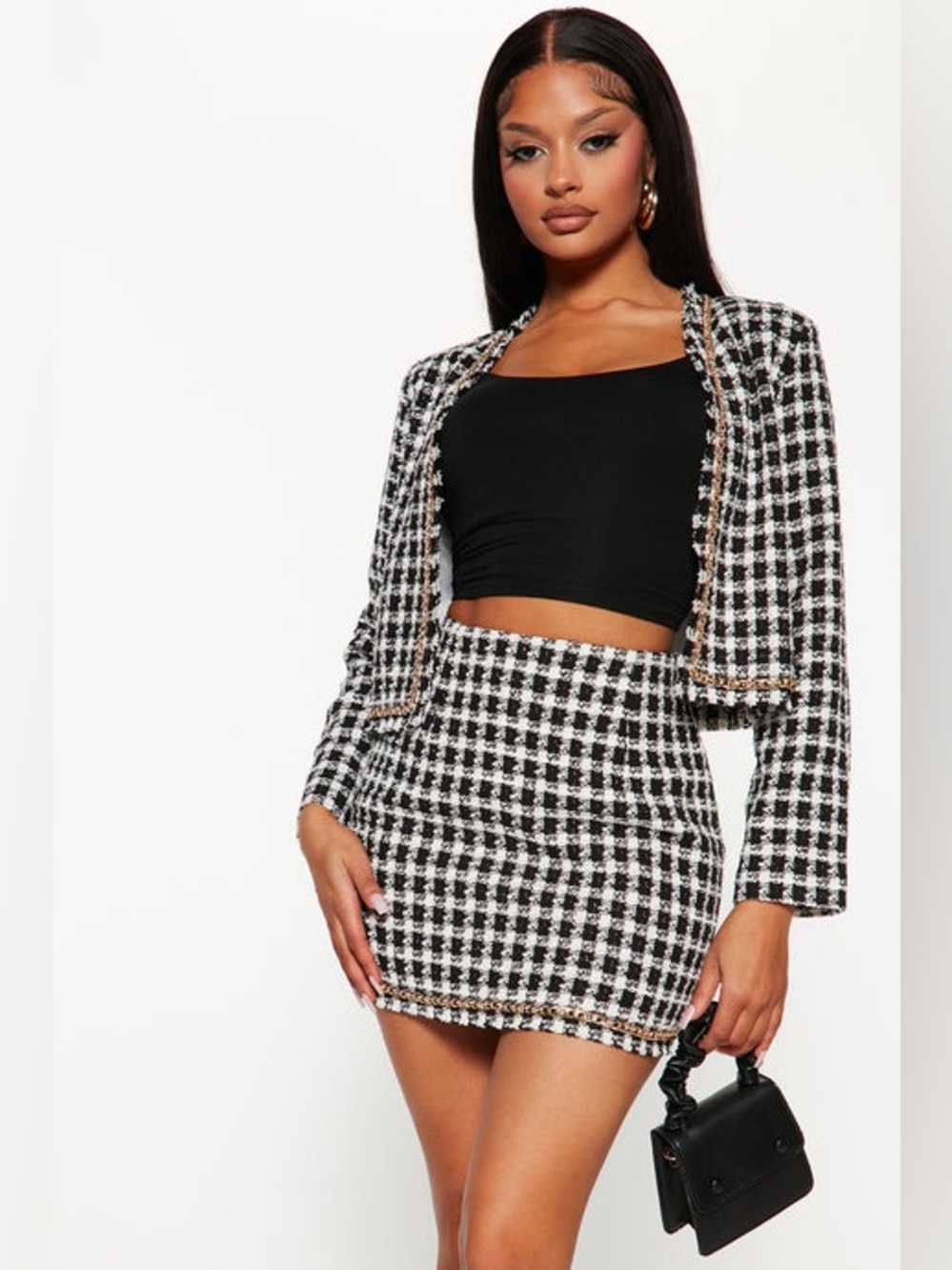 ✨🖤 With Class Tweed Blazer Skirt Set Size Small NWT ✨🖤 Rich Valley Girl Vibes